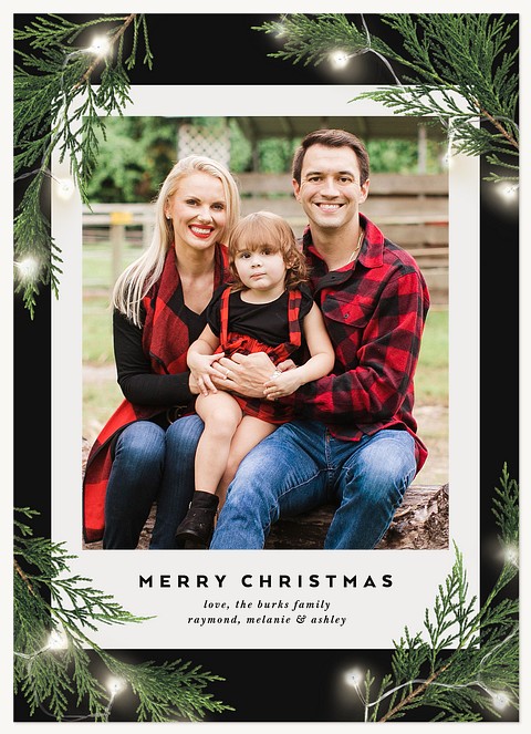 Twinkling Garland Personalized Holiday Cards