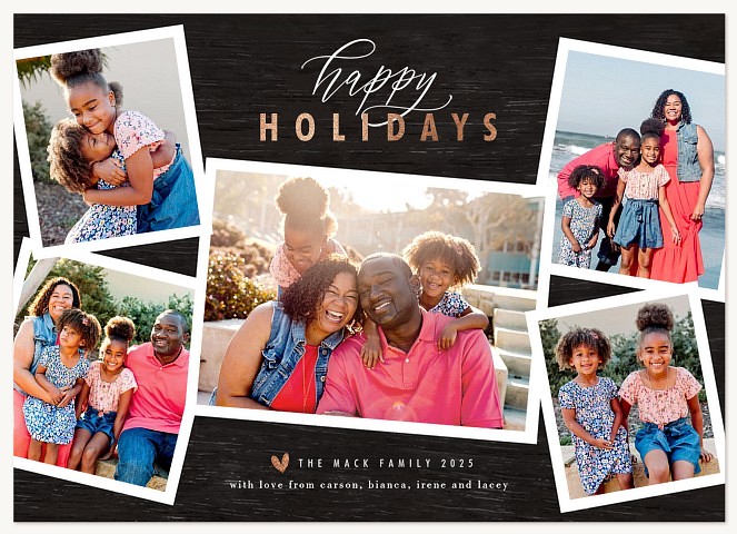 Luxe Woodgrain Personalized Holiday Cards