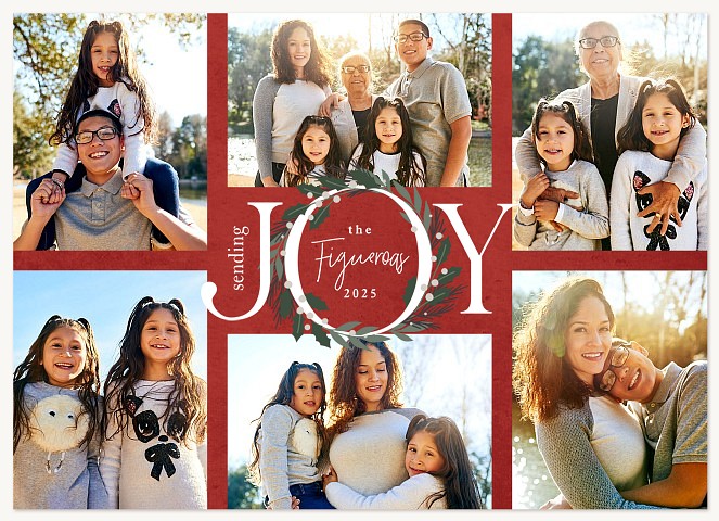 Joyful Wreath Personalized Holiday Cards