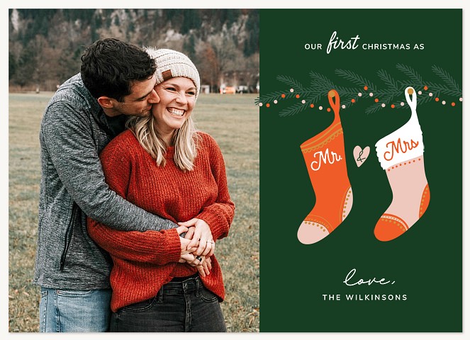 Newlywed Stockings Personalized Holiday Cards