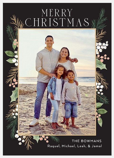 Twilight Pine Holiday Photo Cards