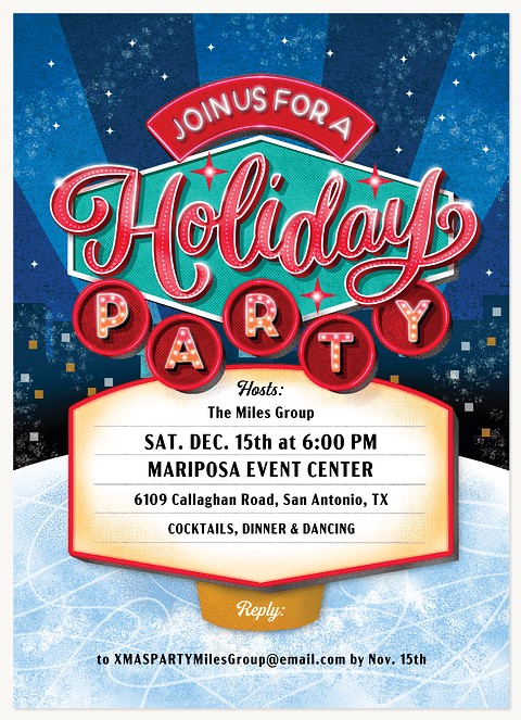 Holiday Marquee Holiday Party Invitations