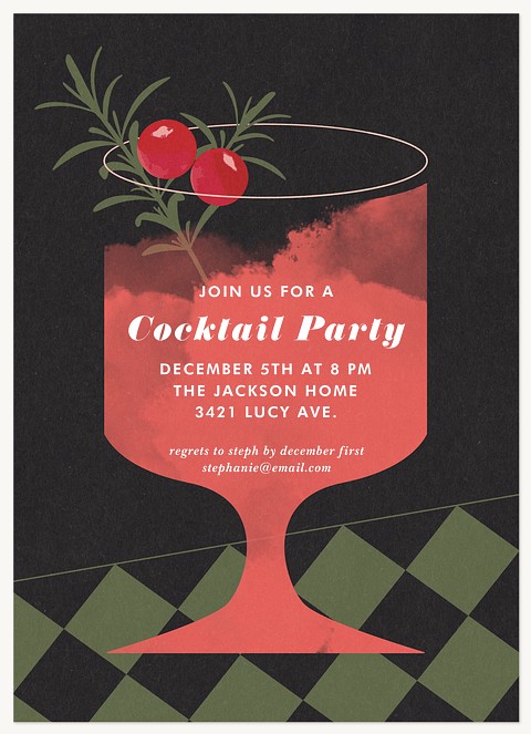 Grenadine Holiday Party Invitations