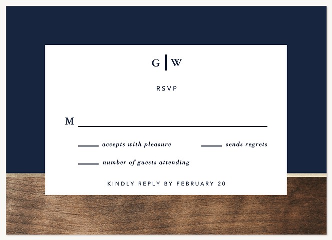 Distinguished Oak Wedding RSVP Cards