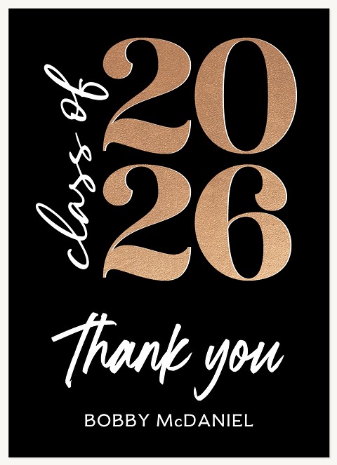 Bold Bronze Thank You Cards 