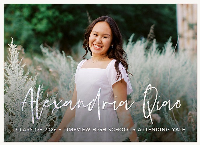 Name Shimmer Graduation Cards