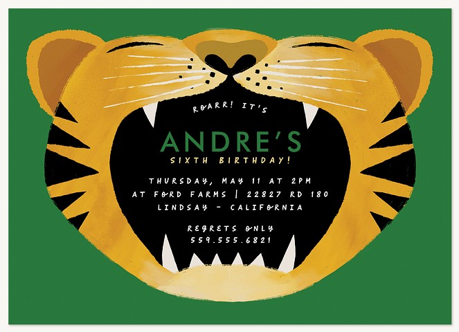 Tiger's Roar Kids Birthday Invitations