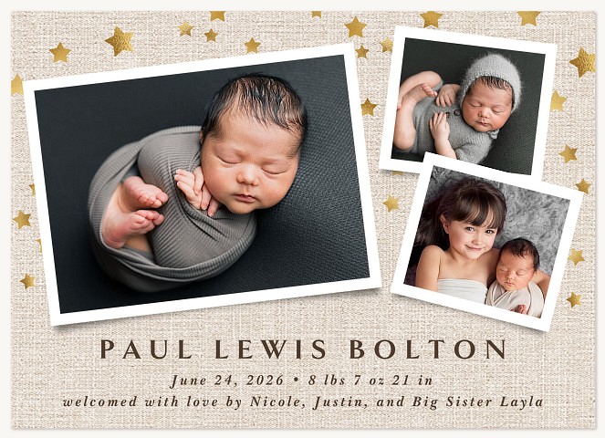 Stars & Linen Baby Announcements