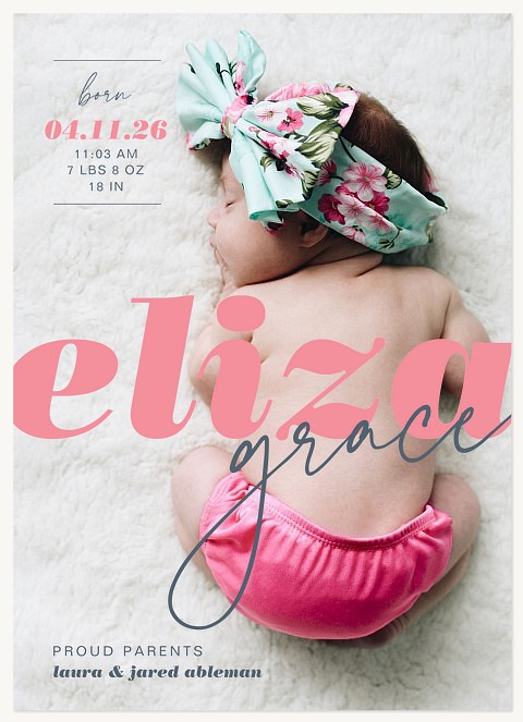 Bold Type Baby Announcements