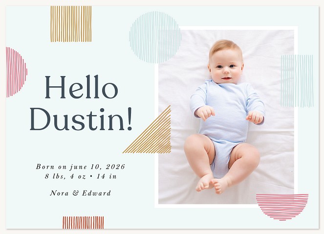 Hello Shapes Baby Announcements