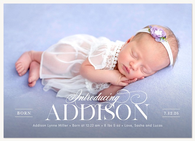 Elegant Introduction Baby Announcements