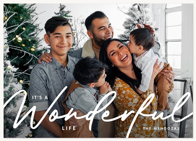 Wonderful Lettering Personalized Holiday Cards