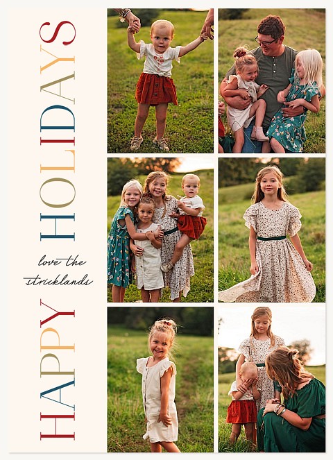 Colorful Side Personalized Holiday Cards