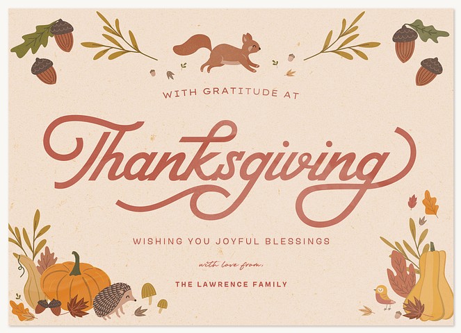 Woodland Thanksgiving Thanksgiving Cards