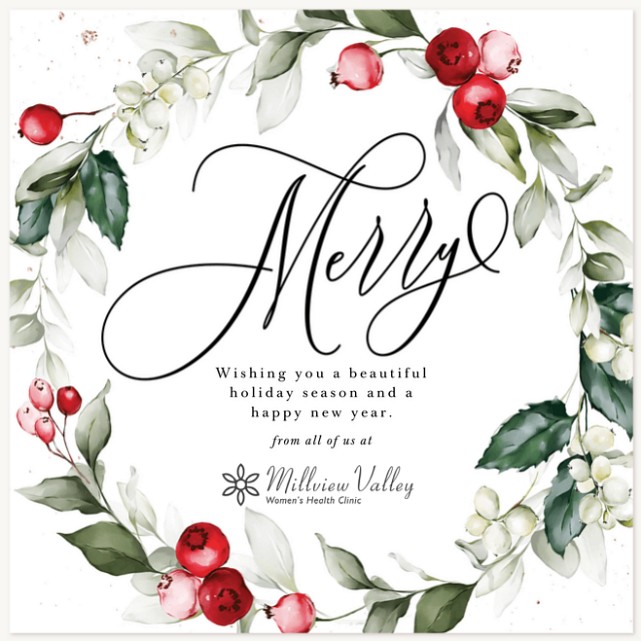 Square Holly Wreath Business Holiday Cards