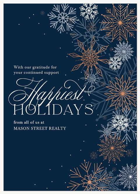 Gilded Snowfall Business Holiday Cards