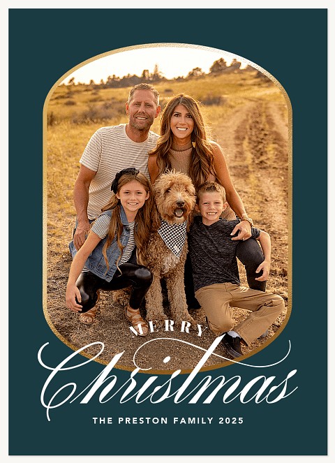 Rounded Frame Personalized Holiday Cards