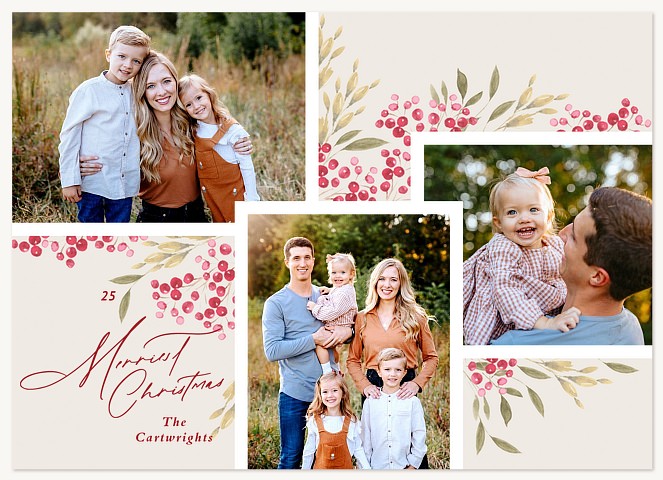 Bountiful Berries Personalized Holiday Cards