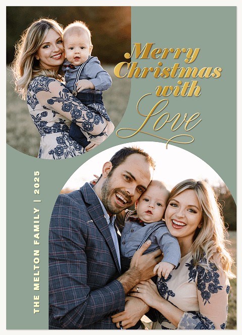 Dual Curves Personalized Holiday Cards