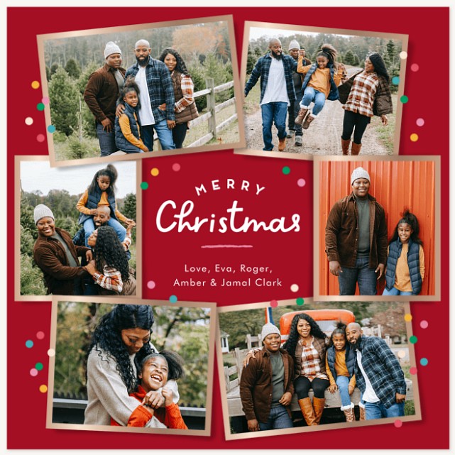 Sprinkled Collage Personalized Holiday Cards