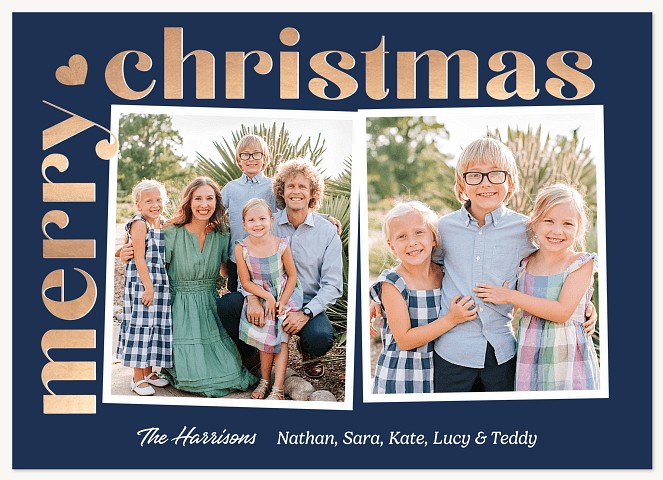 Modern Lines Personalized Holiday Cards