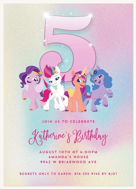 My Little Pony Big Year Kids Birthday Invitations