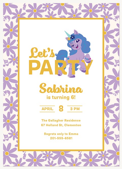 My Little Pony Playful Daisies Kids Birthday Invitations