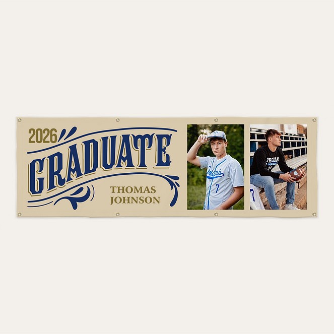 Old Style Grad Photo Banner  Custom Banners