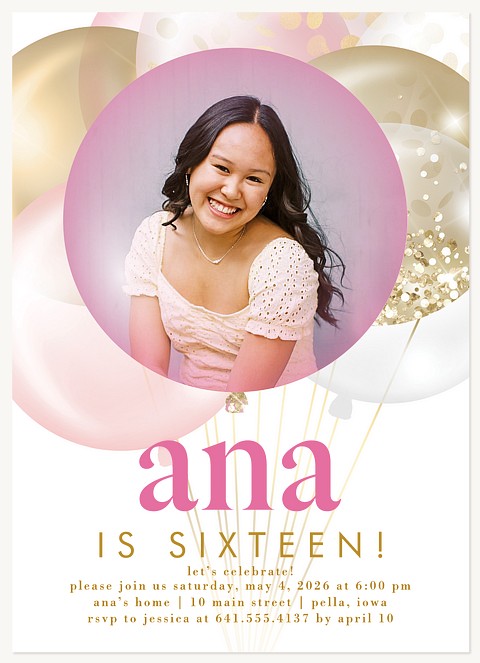 Glitter & Shine Teen Birthday Invitations