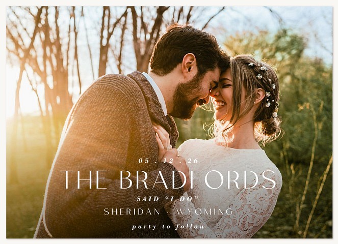 Timeless Type Wedding Announcements