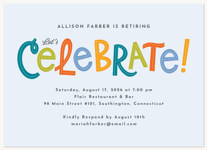 Colorful Celebration Invitations