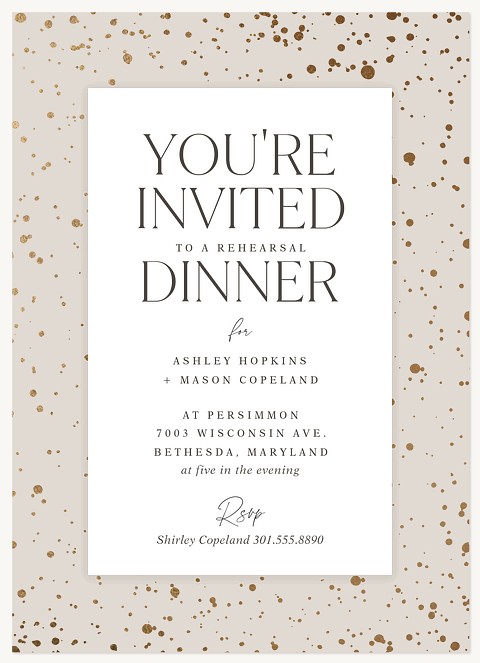 Speckled Border Rehearsal Dinner Invitations