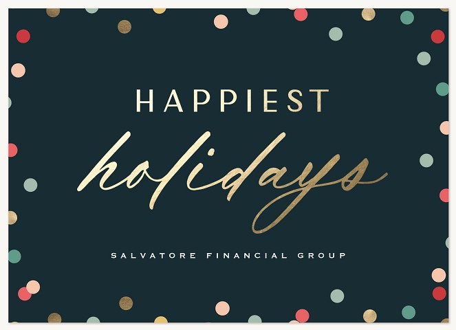 Joyful Confetti Business Holiday Cards