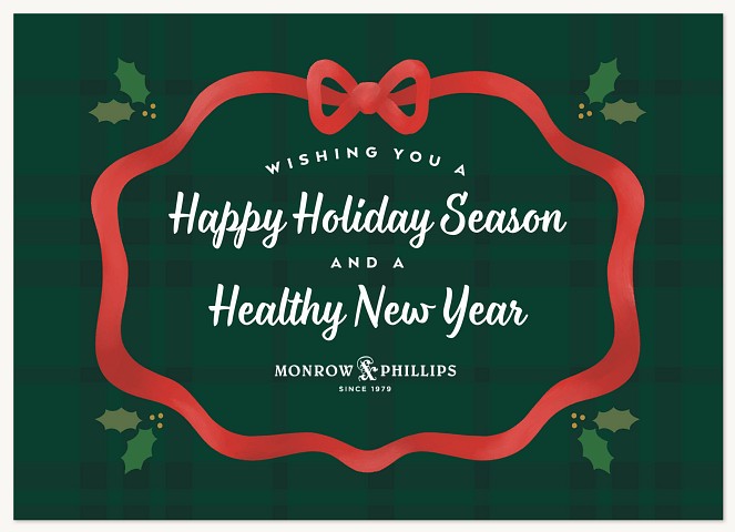 Ribbon Surround Business Holiday Cards