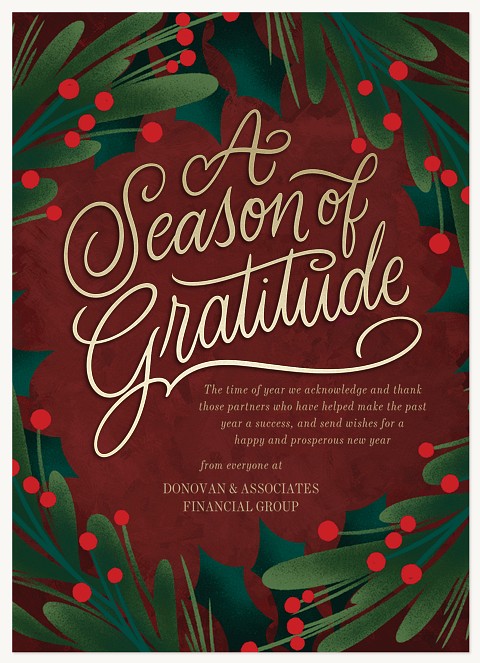 Gratitude Botanicals Business Holiday Cards