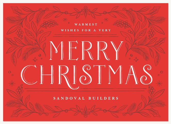 Greenery Frame Business Holiday Cards