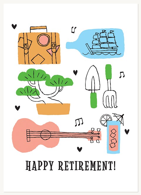 Retirement Doodles Greeting Cards