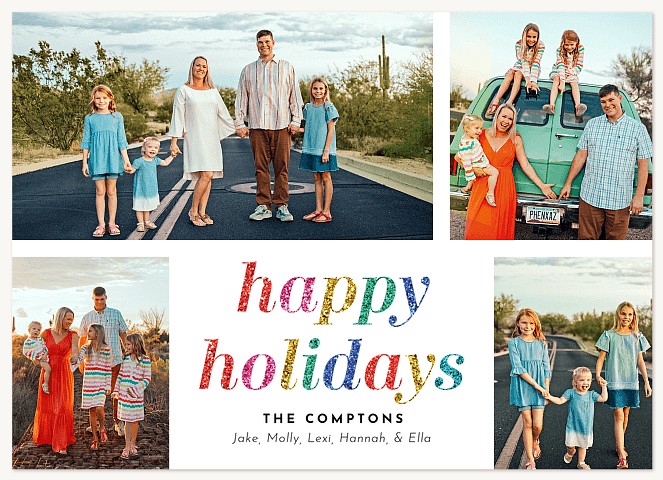 Radiant Glitter Personalized Holiday Cards