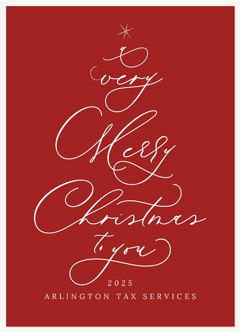 Calligraphy Tree Business Holiday Cards