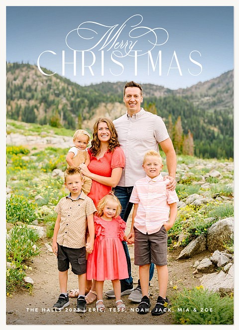 Sweeping Flourish Personalized Holiday Cards