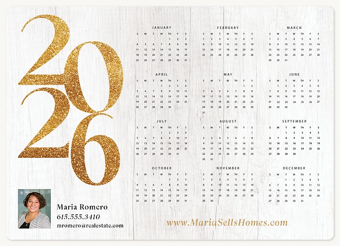 Rustic Calendar Holiday & Christmas Magnet Cards