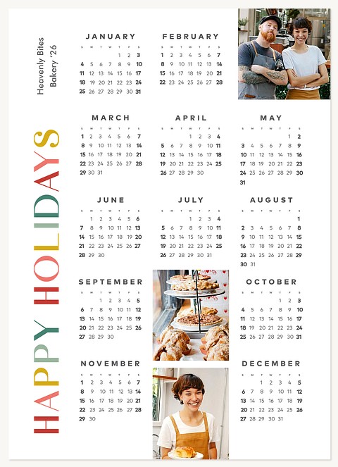 Colorful Side Business Holiday Cards