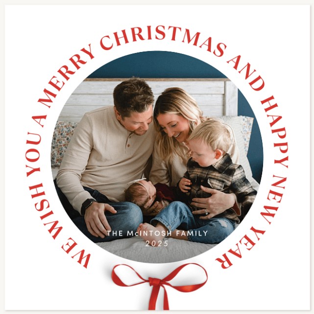 Word Wreath Personalized Holiday Cards