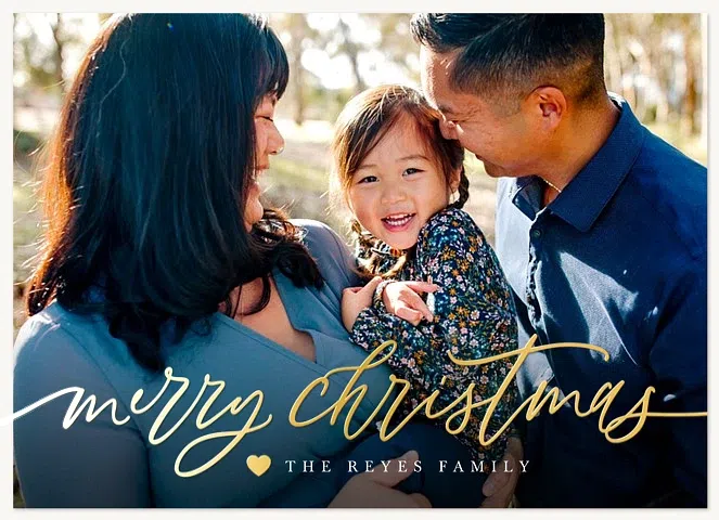 Beautiful Script Personalized Holiday Cards