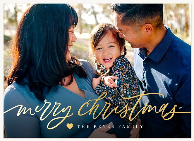 Beautiful Script Personalized Holiday Cards