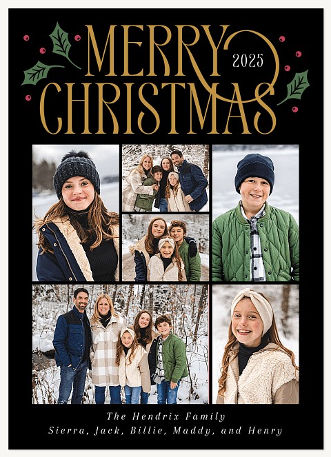 Classic Grid Personalized Holiday Cards