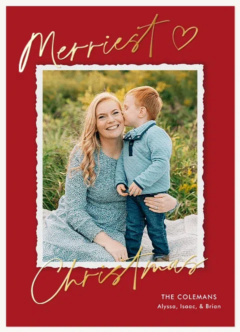 Modern Heart Personalized Holiday Cards