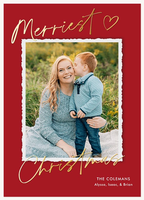 Modern Heart Personalized Holiday Cards