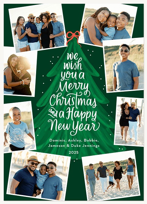 Brushstroke Tree Personalized Holiday Cards