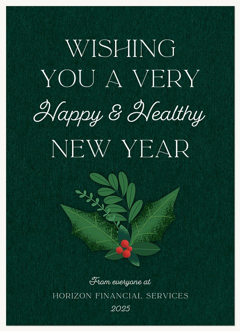 Lush Leaves Business Holiday Cards